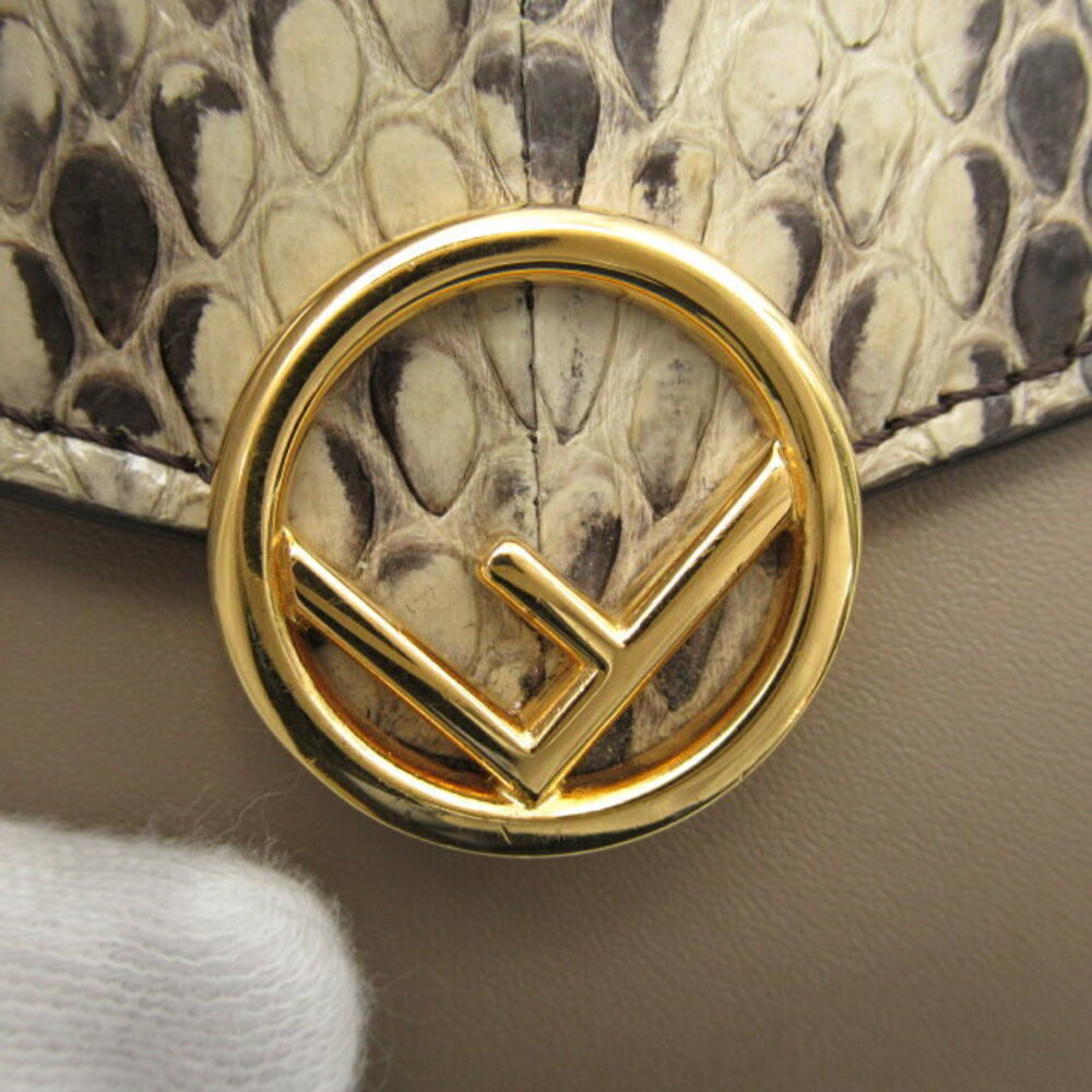Fendi Compact Tri fold Wallet Exotic Python Leath… - image 10